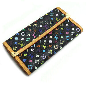 Louis Vuitton Portefeuille Tresor International Wallet Multicolor Leather Black